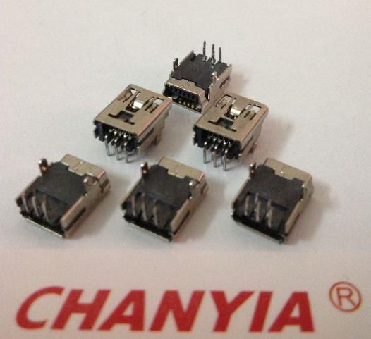 供应公明街道MINI迷你USB母座DIP90度两脚插板前后双排脚位小公差